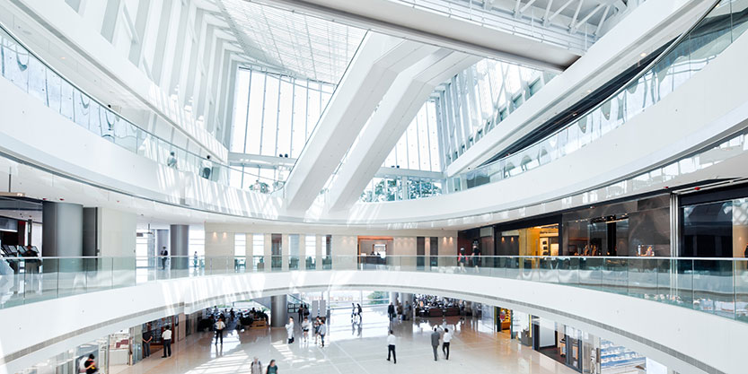 Interior of a modern shopping mall